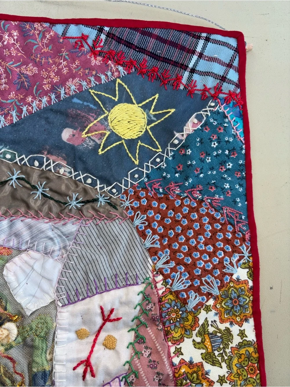 Handmade Patchwork Textile Wall Hanging - Multicolor Kassy Van Trump original